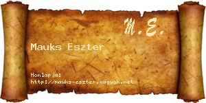 Mauks Eszter névjegykártya